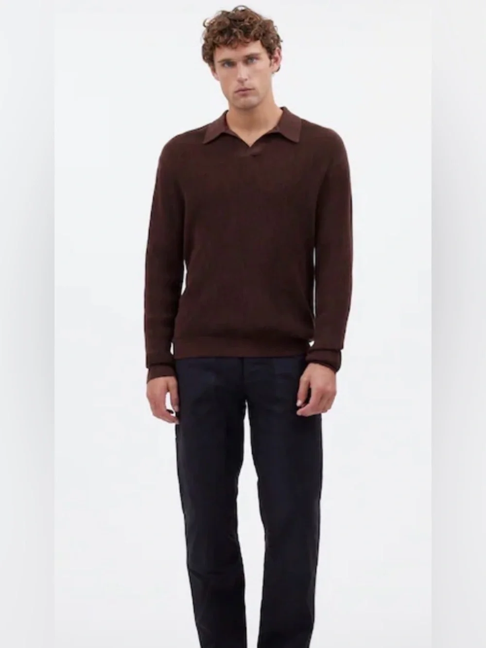 Madewell Sweater Men’s Small Johnny-Collar Sweater Polo Shirt in Merino Wool